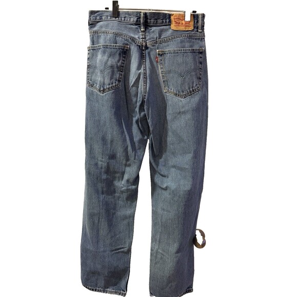 LEVIS 550 MENS RED TAB BLUE DENIM JEANS TAG SIZE 34 X 34 Nicely Worn Classic - Picture 2 of 10